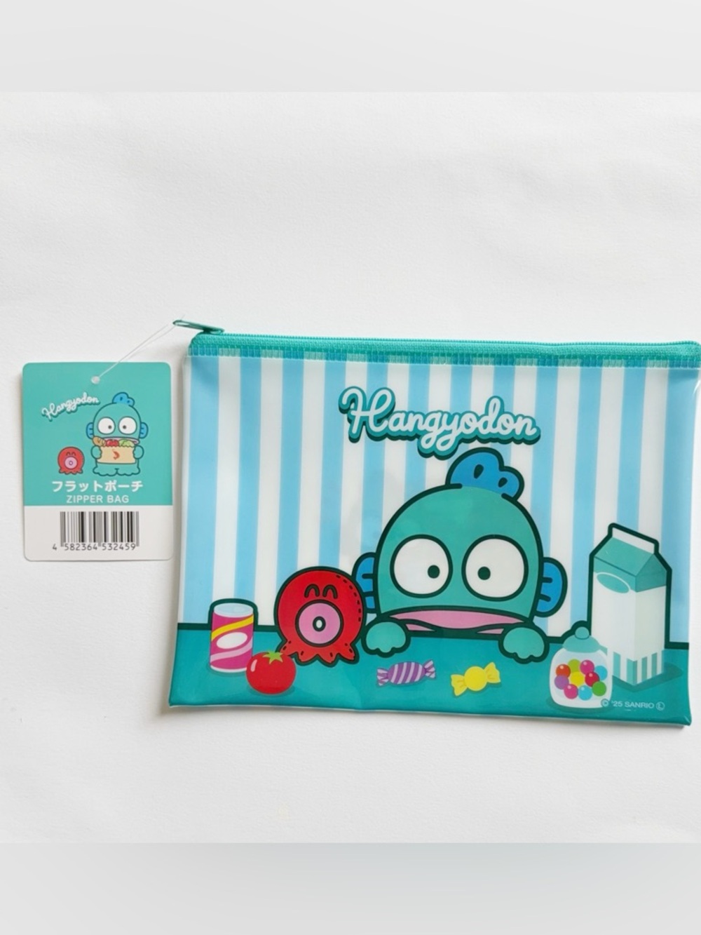 NEW Sanrio Hangyodon flat vinyl Zip pouch